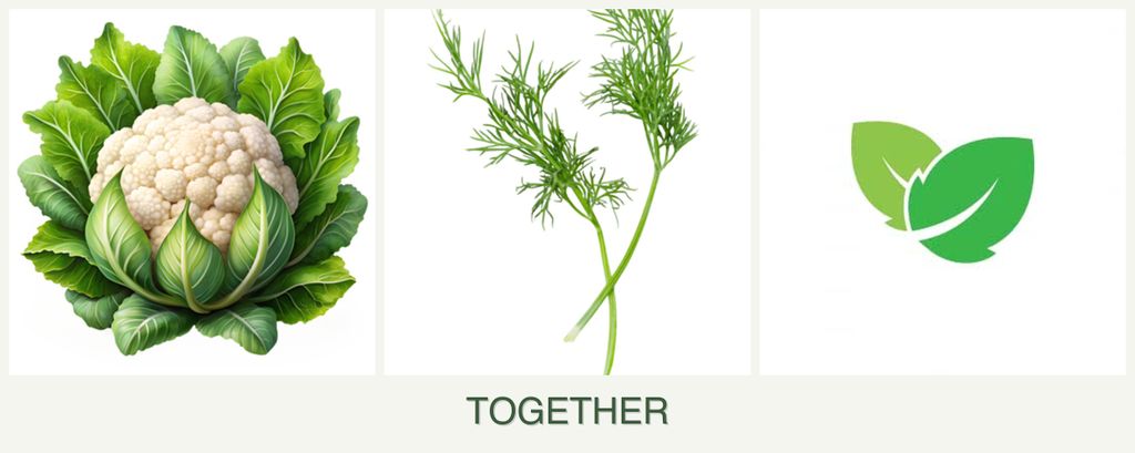 Can you plant cauliflower, dill and mint together?