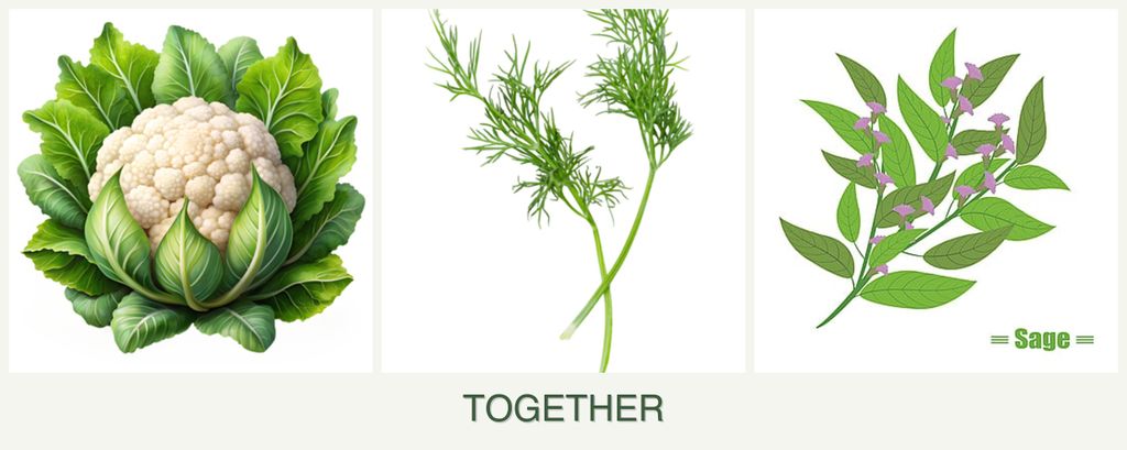 Can you plant cauliflower, dill and sage together?