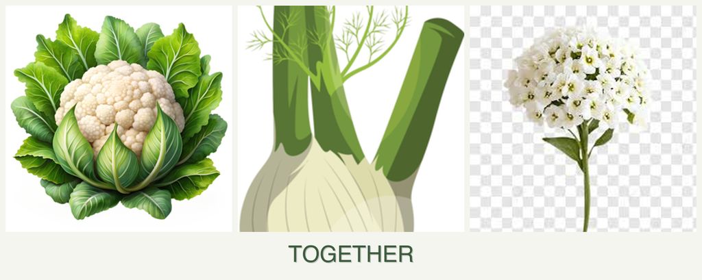 Can you plant cauliflower, fennel and alyssum together?