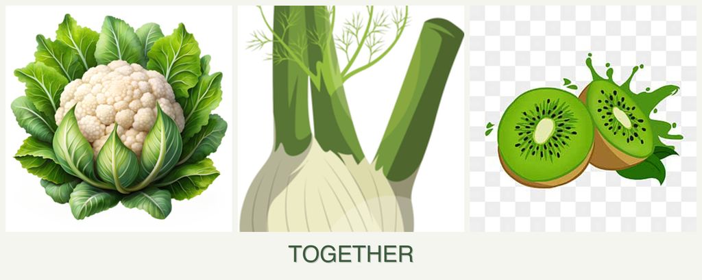 Can you plant cauliflower, fennel and kiwi together?