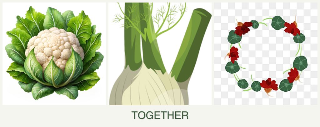 Can you plant cauliflower, fennel and nasturtiums together?