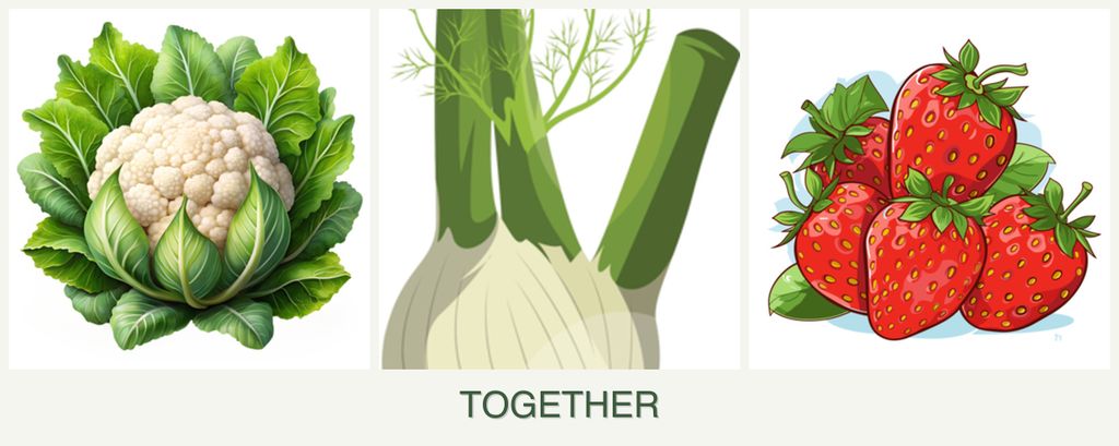 Can you plant cauliflower, fennel and strawberries together?