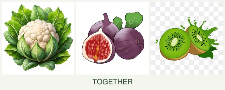 Can you plant cauliflower, figs and kiwi together?