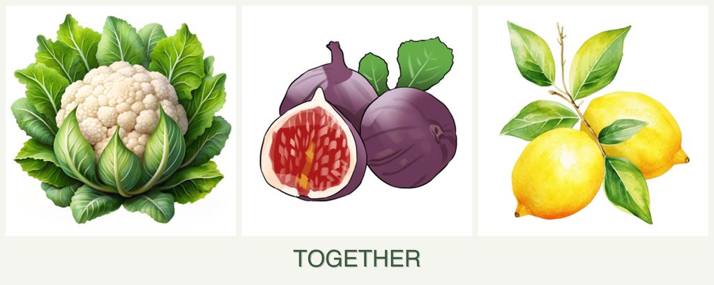 Can you plant cauliflower, figs and lemons together?
