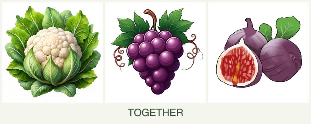 Can you plant cauliflower, grapes and figs together?