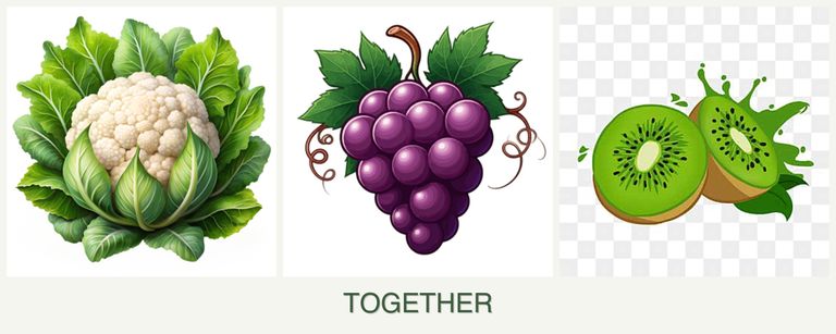 Can you plant cauliflower, grapes and kiwi together?