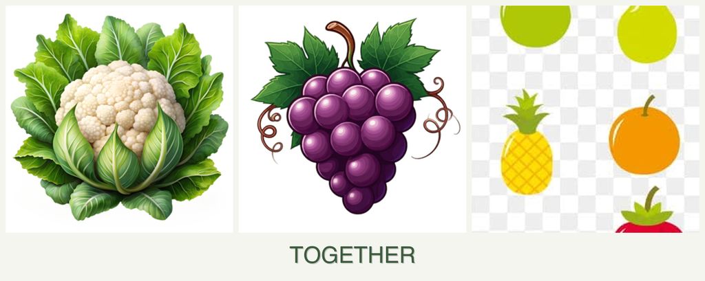 Can you plant cauliflower, grapes and pears together?