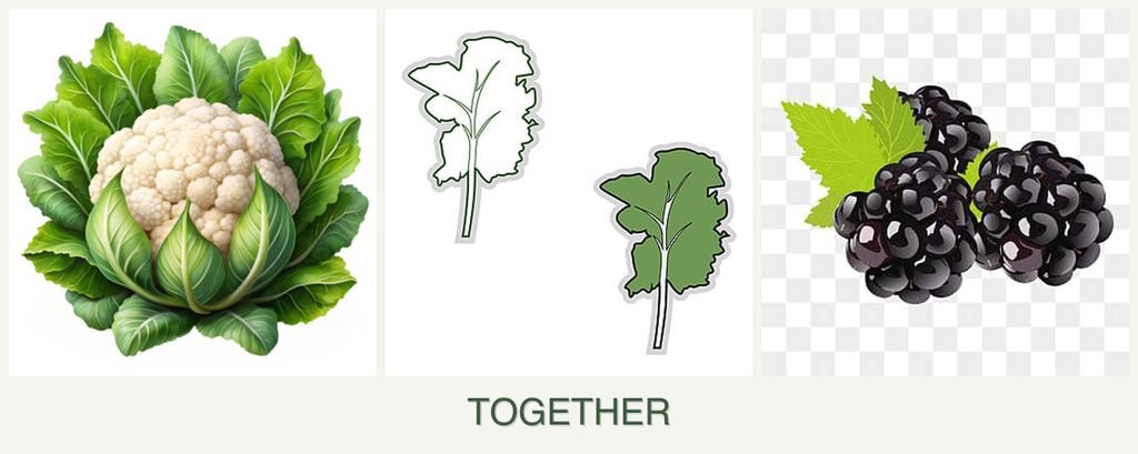 Can you plant cauliflower, kale and blackberries together?
