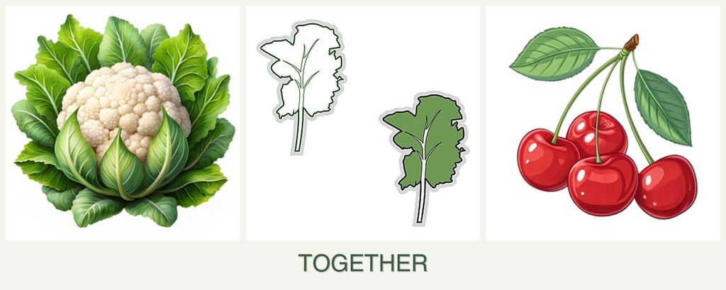 Can you plant cauliflower, kale and cherries together?
