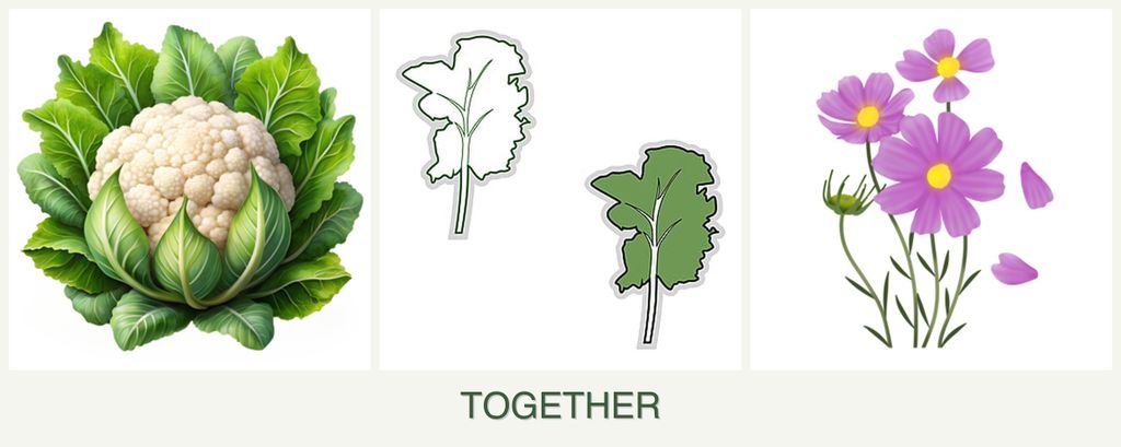 Can you plant cauliflower, kale and cosmos together?