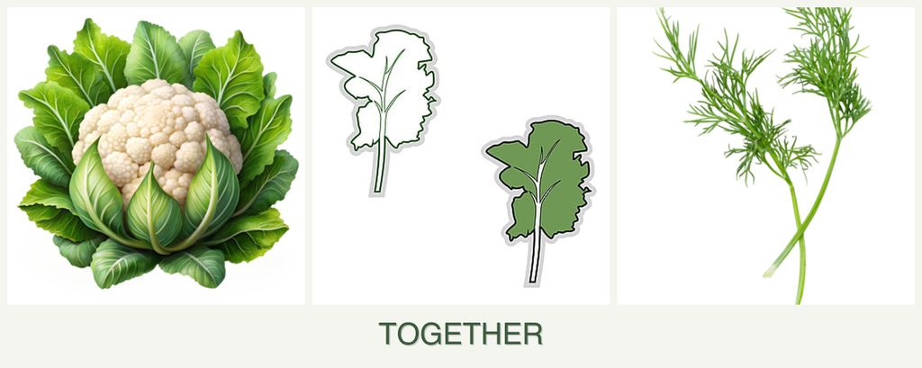 Can you plant cauliflower, kale and dill together?