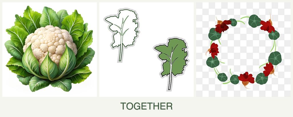 Can you plant cauliflower, kale and nasturtiums together?