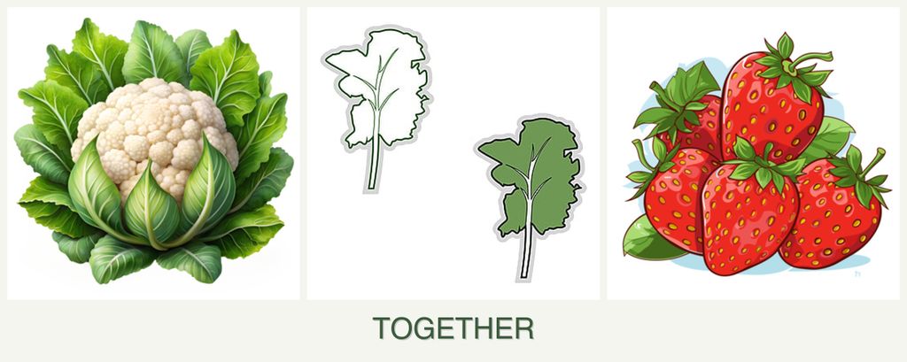 Can you plant cauliflower, kale and strawberries together?