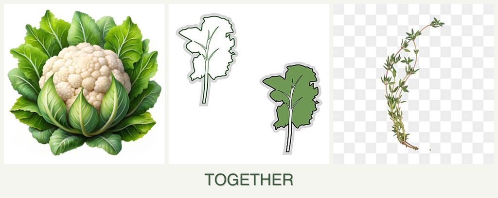 Can you plant cauliflower, kale and thyme together?