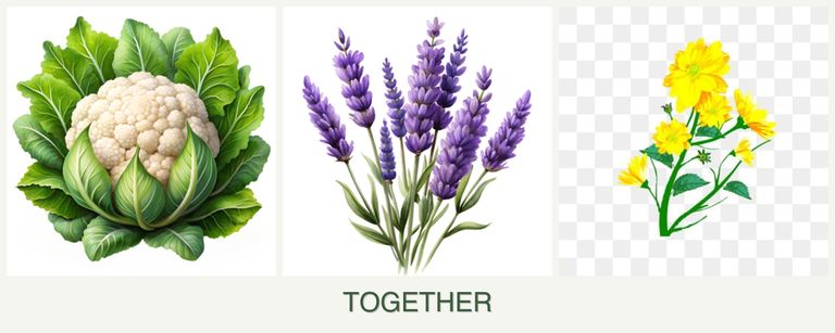 Can you plant cauliflower, lavender and calendula together?