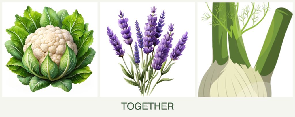 Can you plant cauliflower, lavender and fennel together?