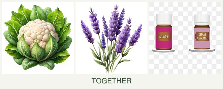 Can you plant cauliflower, lavender and geraniums together?