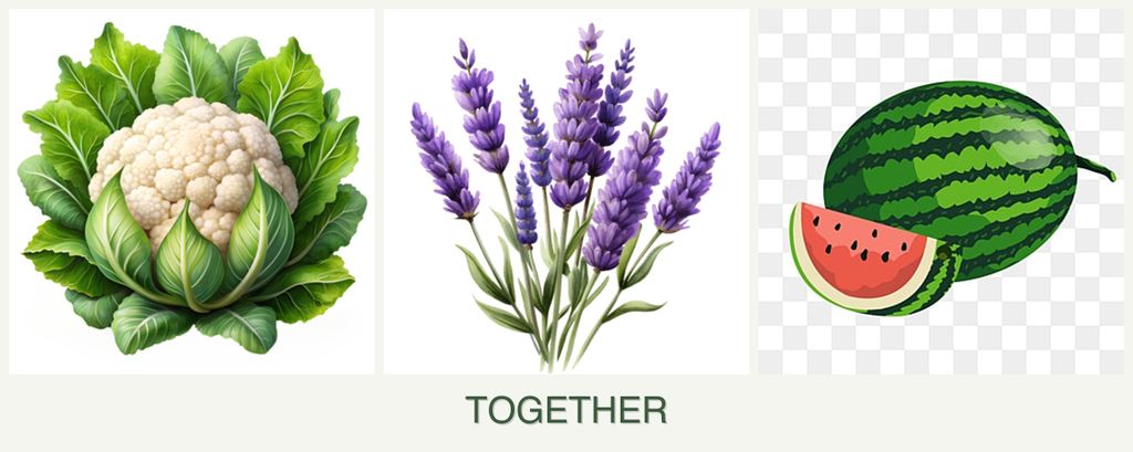 Can you plant cauliflower, lavender and melons together?