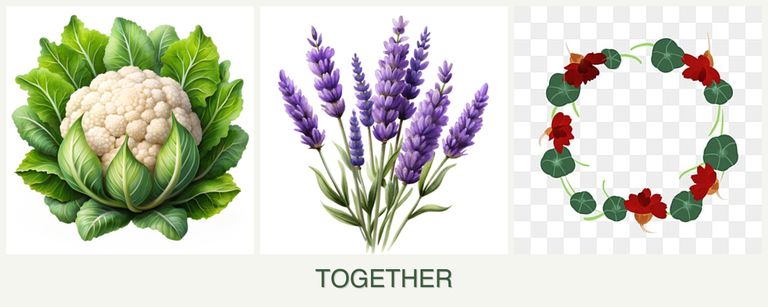 Can you plant cauliflower, lavender and nasturtiums together?