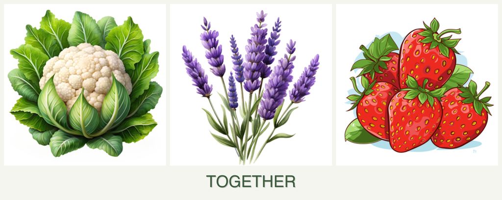 Can you plant cauliflower, lavender and strawberries together?