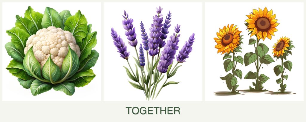 Can you plant cauliflower, lavender and sunflowers together?