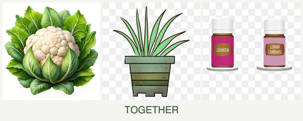 Can you plant cauliflower, lemongrass and geraniums together?