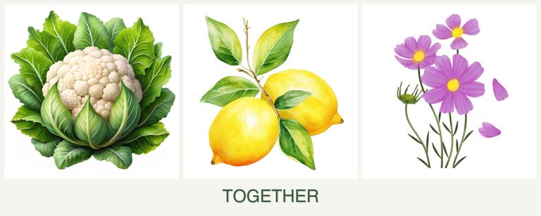 Can you plant cauliflower, lemons and cosmos together?