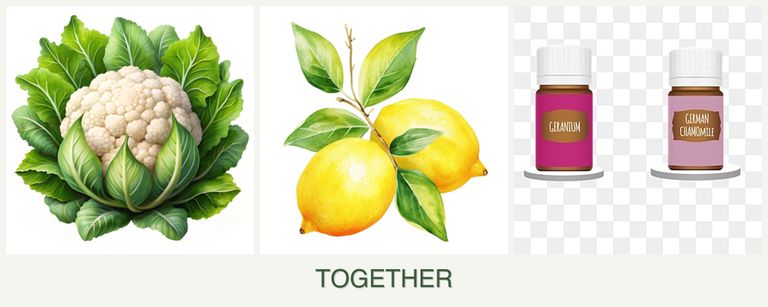 Can you plant cauliflower, lemons and geraniums together?