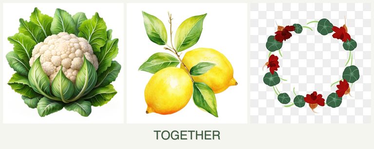 Can you plant cauliflower, lemons and nasturtiums together?