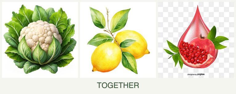 Can you plant cauliflower, lemons and pomegranates together?