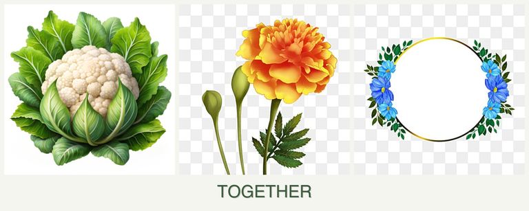 Can you plant cauliflower, marigolds and zinnias together?