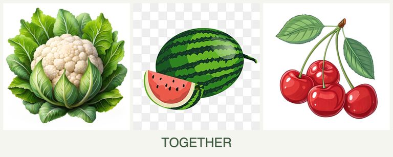 Can you plant cauliflower, melons and cherries together?