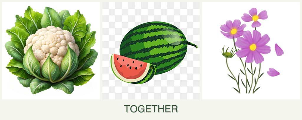 Can you plant cauliflower, melons and cosmos together?