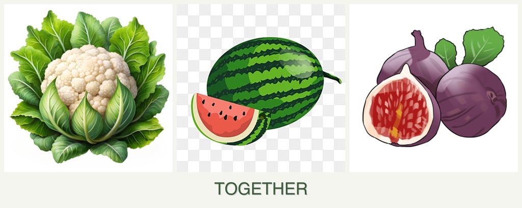 Can you plant cauliflower, melons and figs together?