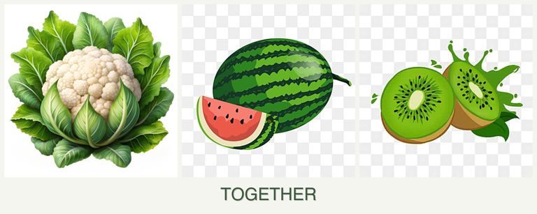 Can you plant cauliflower, melons and kiwi together?