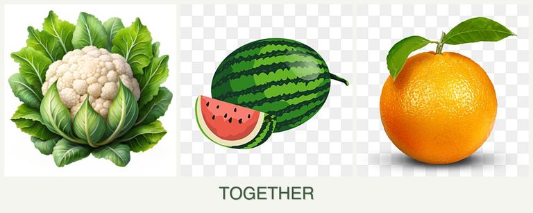 Can you plant cauliflower, melons and oranges together?