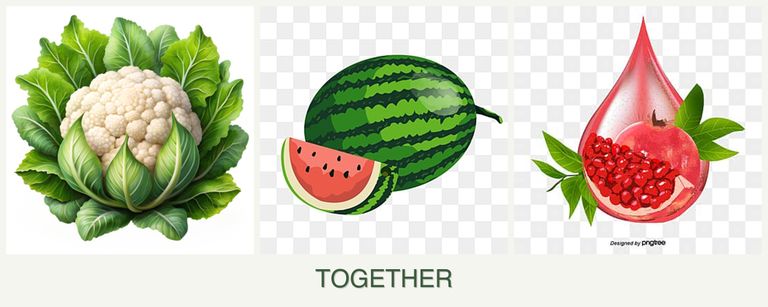 Can you plant cauliflower, melons and pomegranates together?
