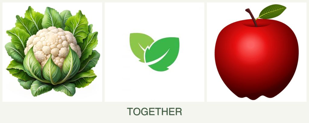 Can you plant cauliflower, mint and apples together?