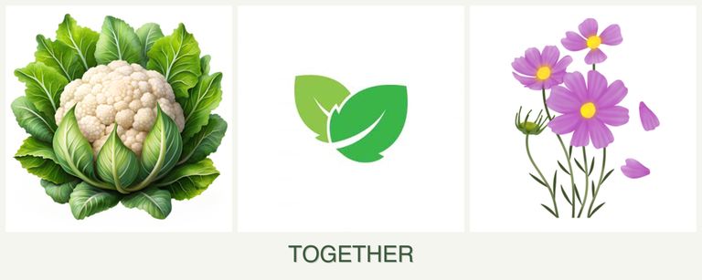 Can you plant cauliflower, mint and cosmos together?