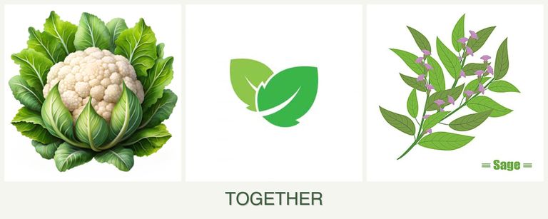Can you plant cauliflower, mint and sage together?