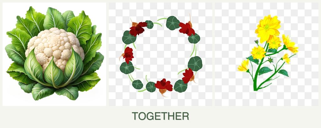 Can you plant cauliflower, nasturtiums and calendula together?