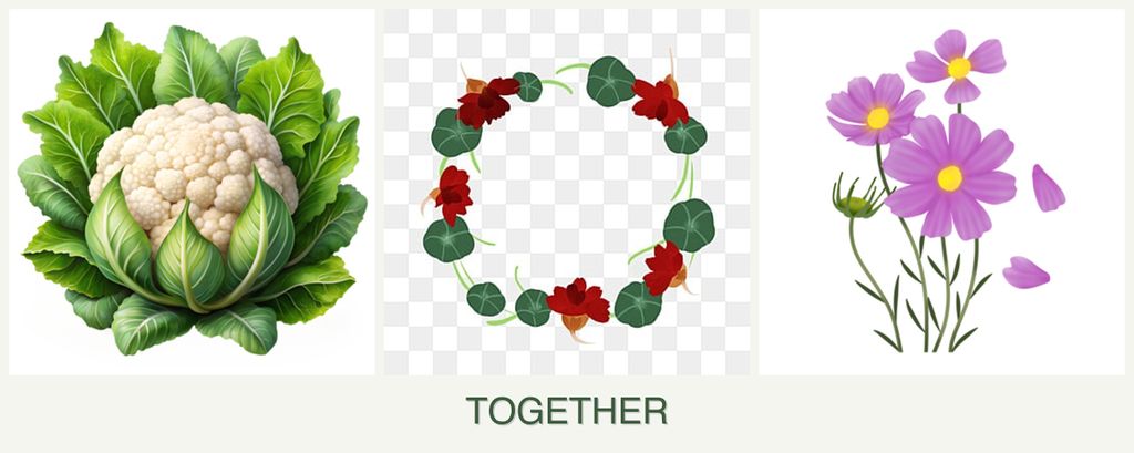 Can you plant cauliflower, nasturtiums and cosmos together?