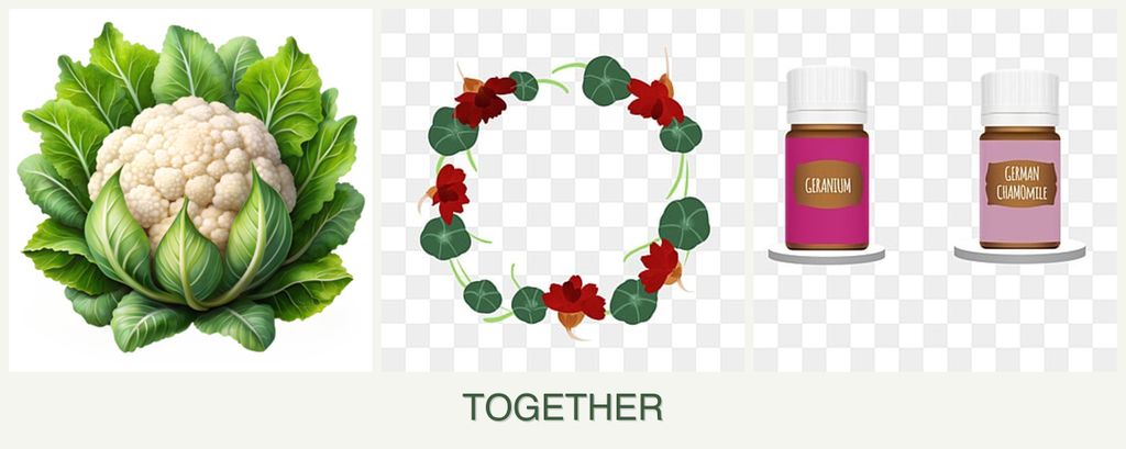 Can you plant cauliflower, nasturtiums and geraniums together?