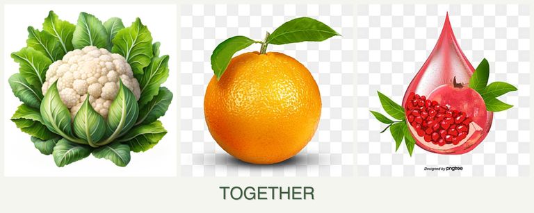 Can you plant cauliflower, oranges and pomegranates together?