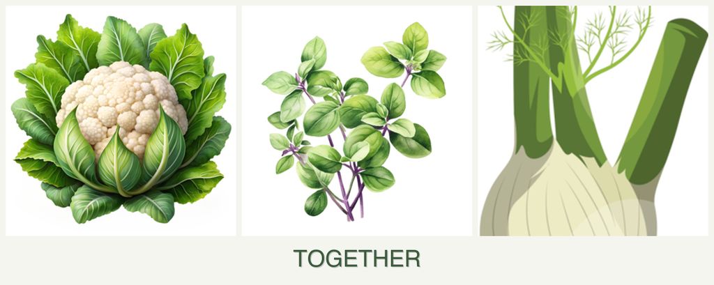 Can you plant cauliflower, oregano and fennel together?