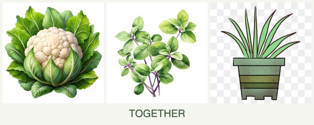 Can you plant cauliflower, oregano and lemongrass together?