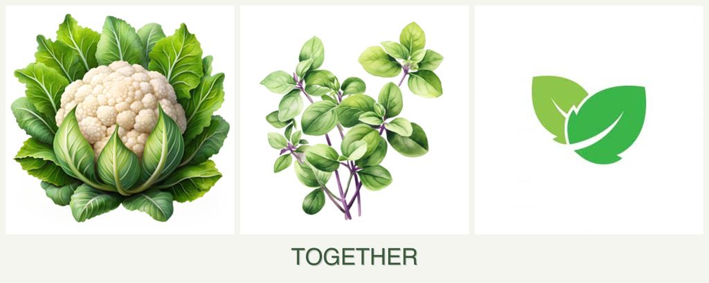 Can you plant cauliflower, oregano and mint together?
