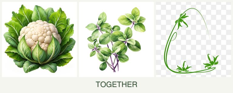 Can you plant cauliflower, oregano and tarragon together?