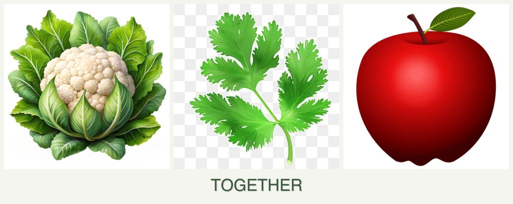 Can you plant cauliflower, parsley and apples together?