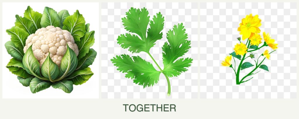 Can you plant cauliflower, parsley and calendula together?